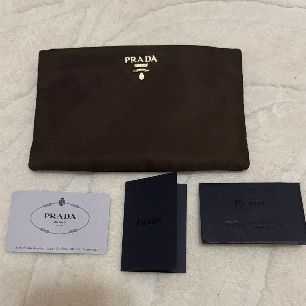 Prada Chocolate Brown Cosmetic Case